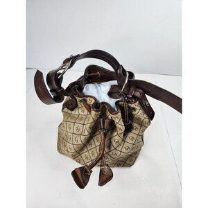 Vintage Dooney And Bourke Canvas Drawstring Shoulder Bag‎ Purse J1393495 A-2